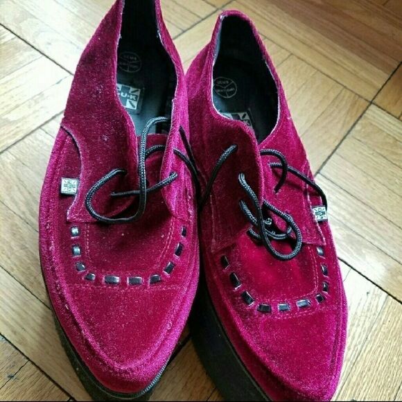 RARE Size 10 TUK Burgundy Punk Platforms - Picture 3 of 7